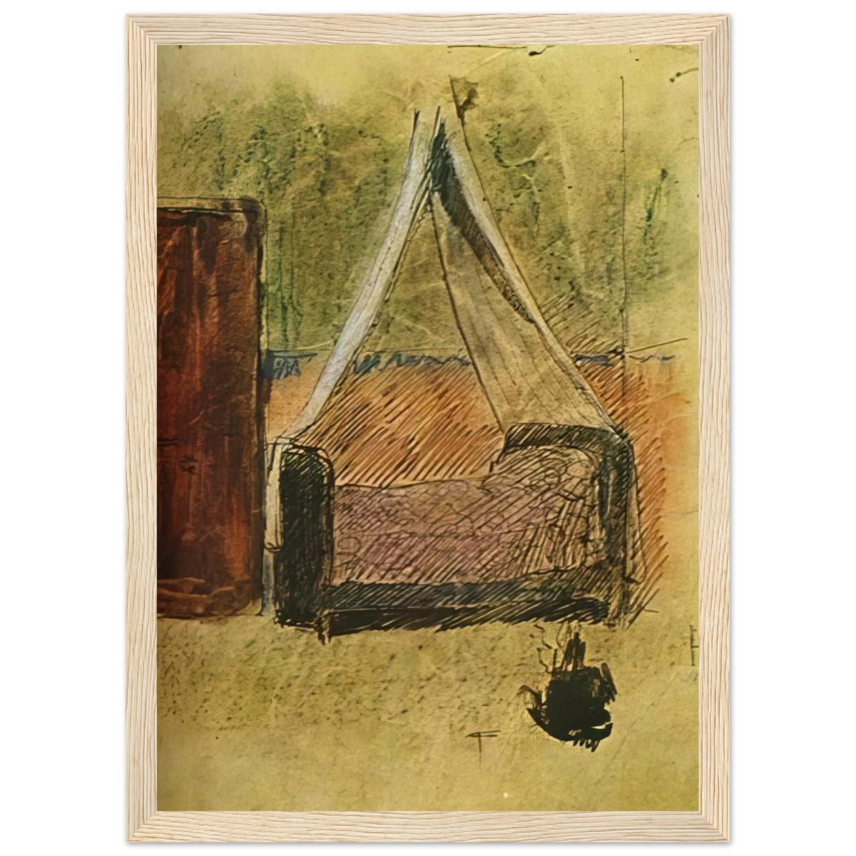 Bed with mosquito nets Framed Poster | Pablo Picasso Framed Prints Wall Art | Pablo Picasso Shop