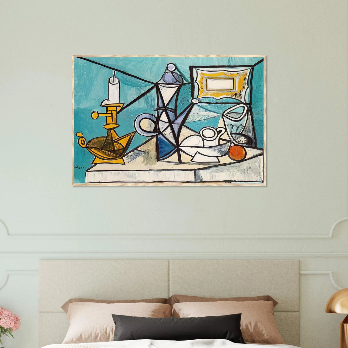 Still life with lamp - 1944 Framed Poster | Pablo Picasso Framed Prints Wall Art | Pablo Picasso Shop