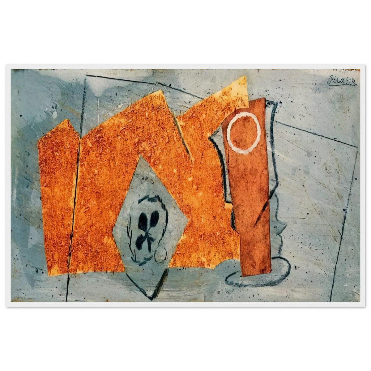 Playing Card and Glass - 1914 Framed Poster | Pablo Picasso Framed Prints Wall Art | Pablo Picasso Shop