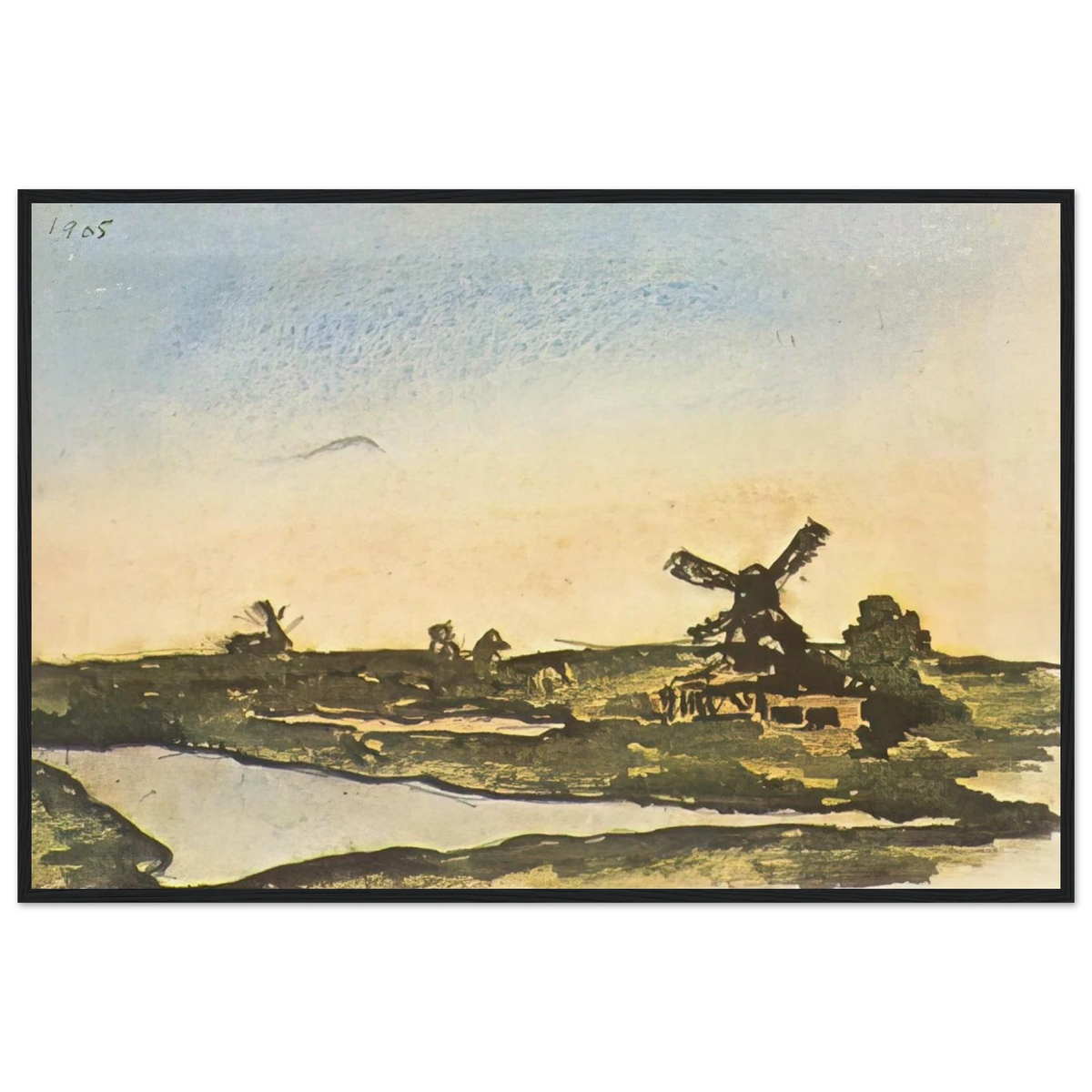 Dutch landscape with windmills Framed Poster | Pablo Picasso Framed Prints Wall Art | Pablo Picasso Shop