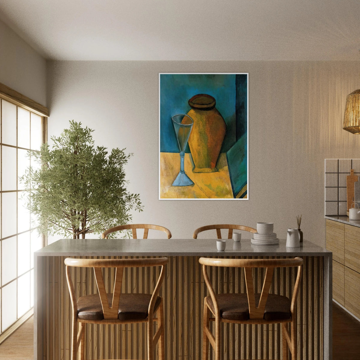Pot, Glass and Book - 1908 Framed Poster | Pablo Picasso Framed Prints Wall Art | Pablo Picasso Shop