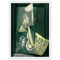 Glass and newspaper Framed Poster | Pablo Picasso Framed Prints Wall Art | Pablo Picasso Shop