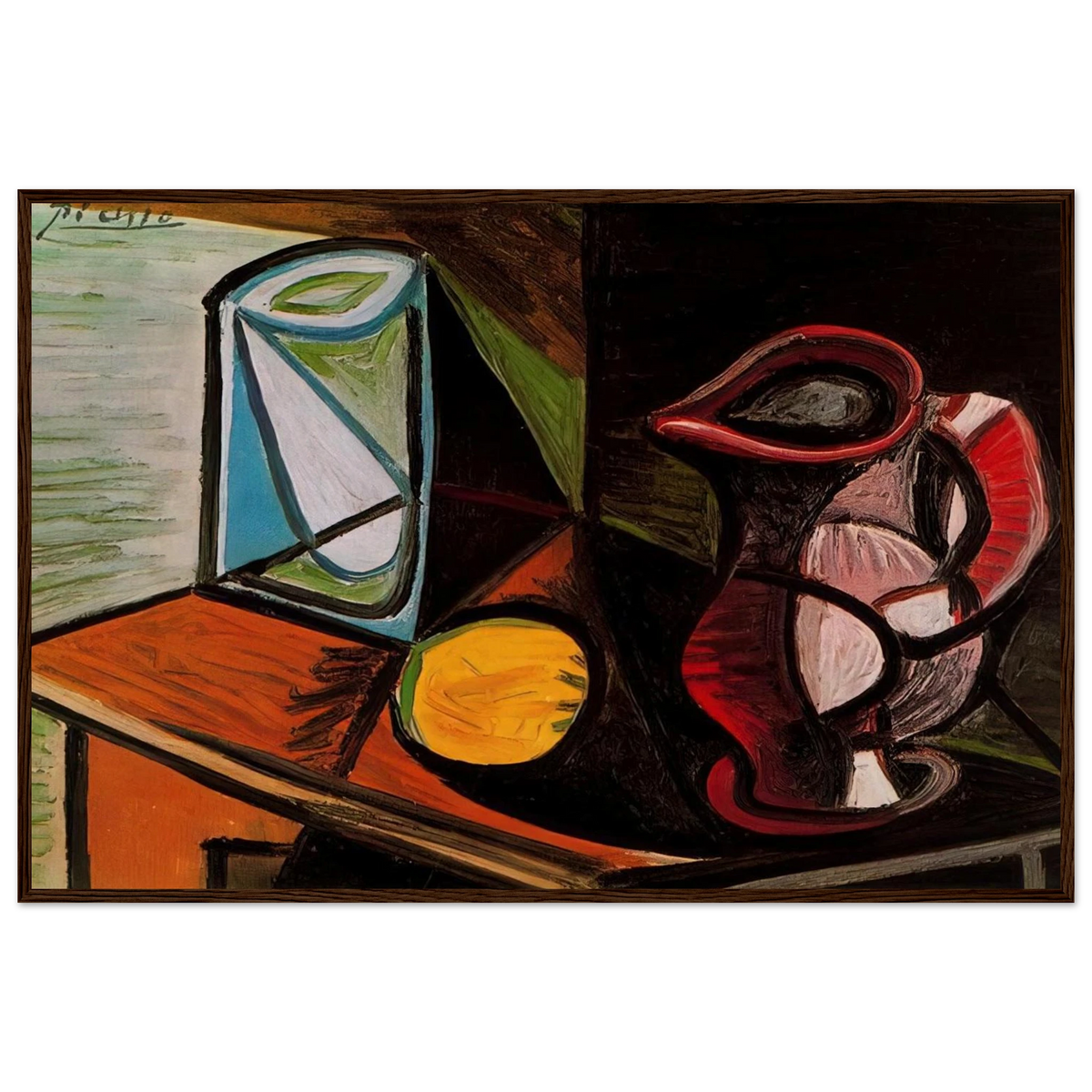 Glass and pitcher Framed Poster | Pablo Picasso Framed Prints Wall Art | Pablo Picasso Shop