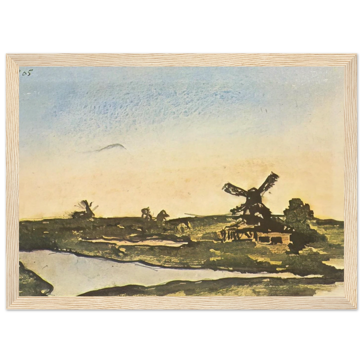 Dutch landscape with windmills Framed Poster | Pablo Picasso Framed Prints Wall Art | Pablo Picasso Shop