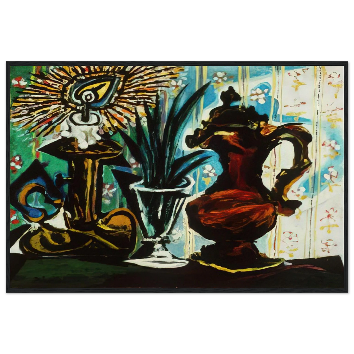 Still life with candle Framed Poster | Pablo Picasso Framed Prints Wall Art | Pablo Picasso Shop