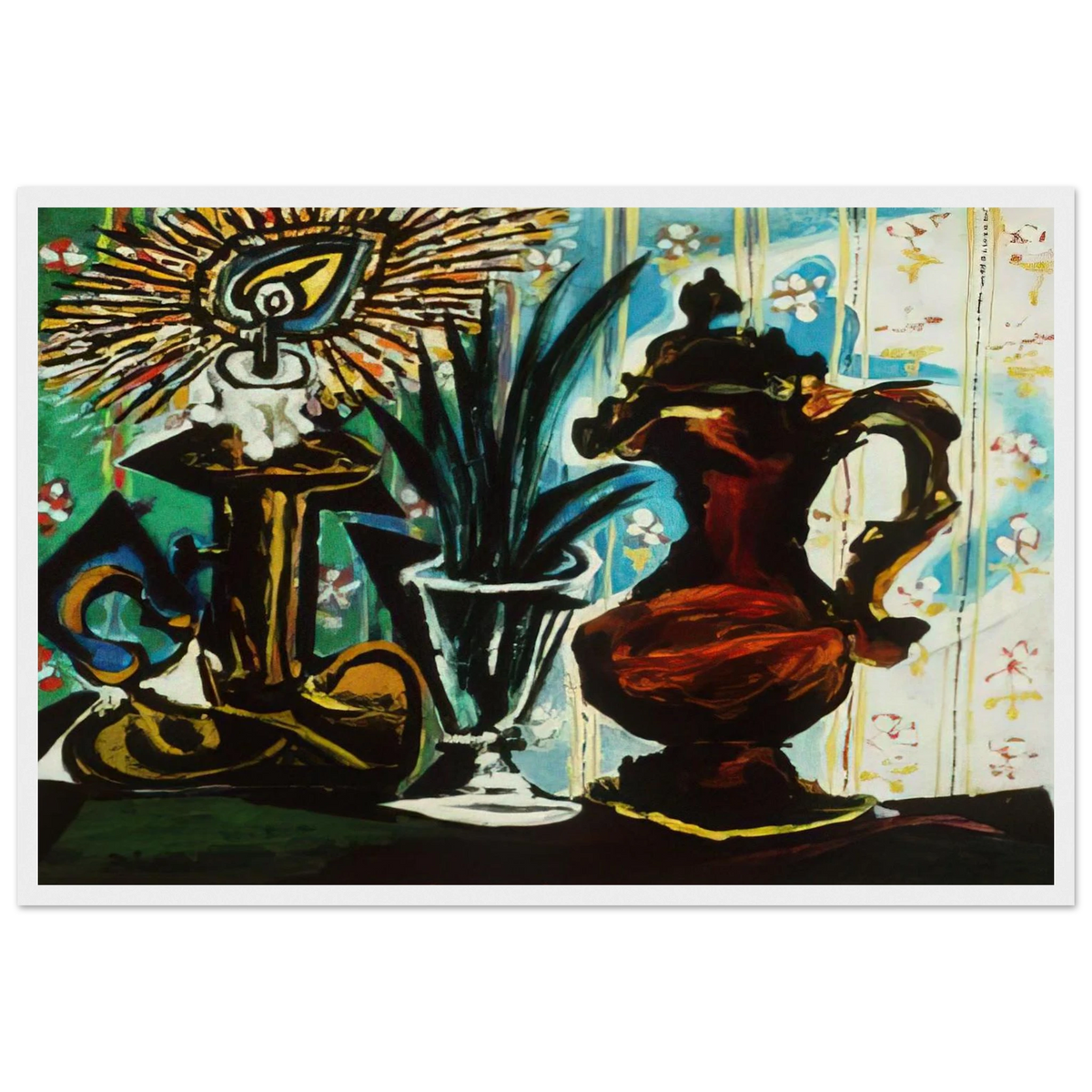 Still life with candle Framed Poster | Pablo Picasso Framed Prints Wall Art | Pablo Picasso Shop