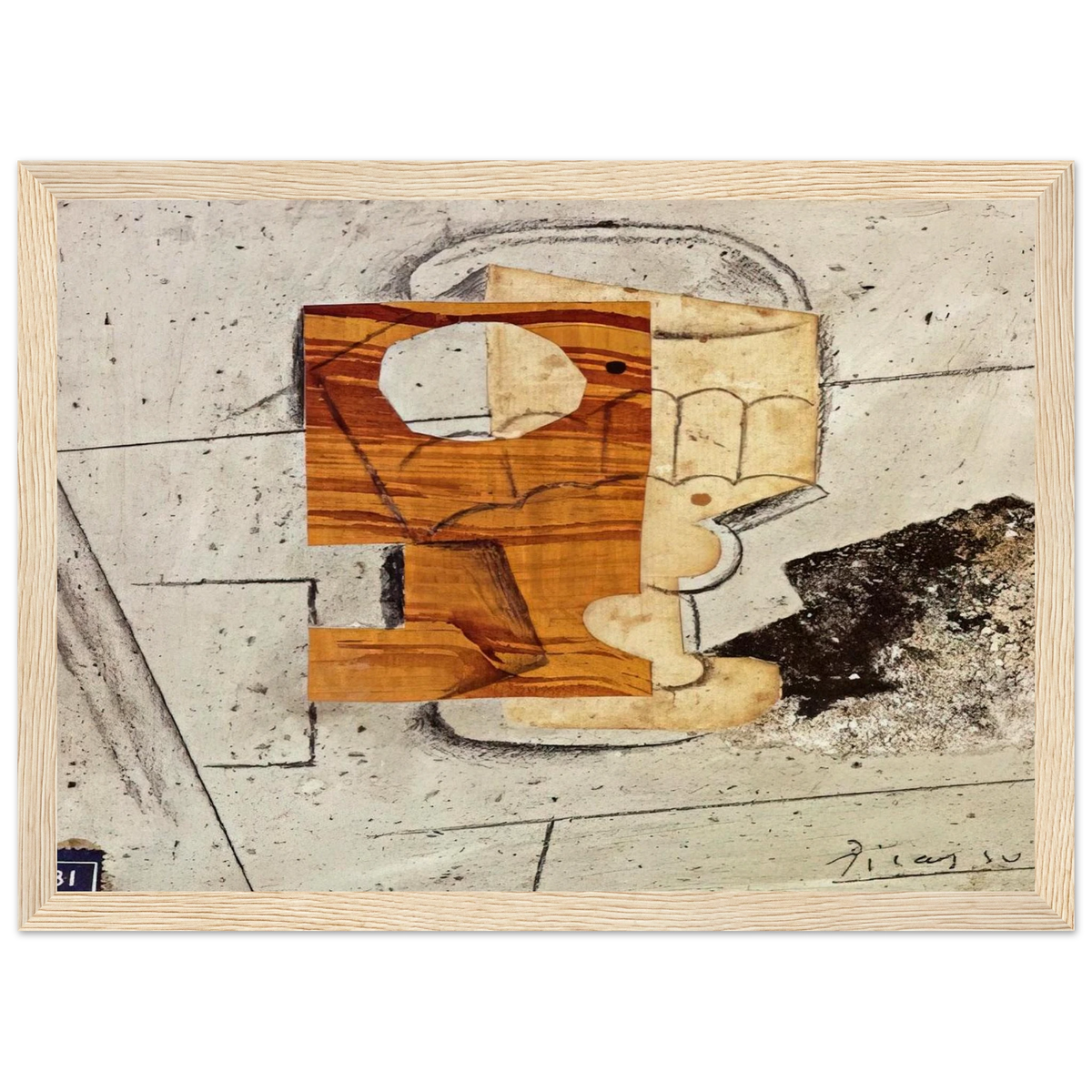Glass on a Table - 1914 Framed Poster | Pablo Picasso Framed Prints Wall Art | Pablo Picasso Shop