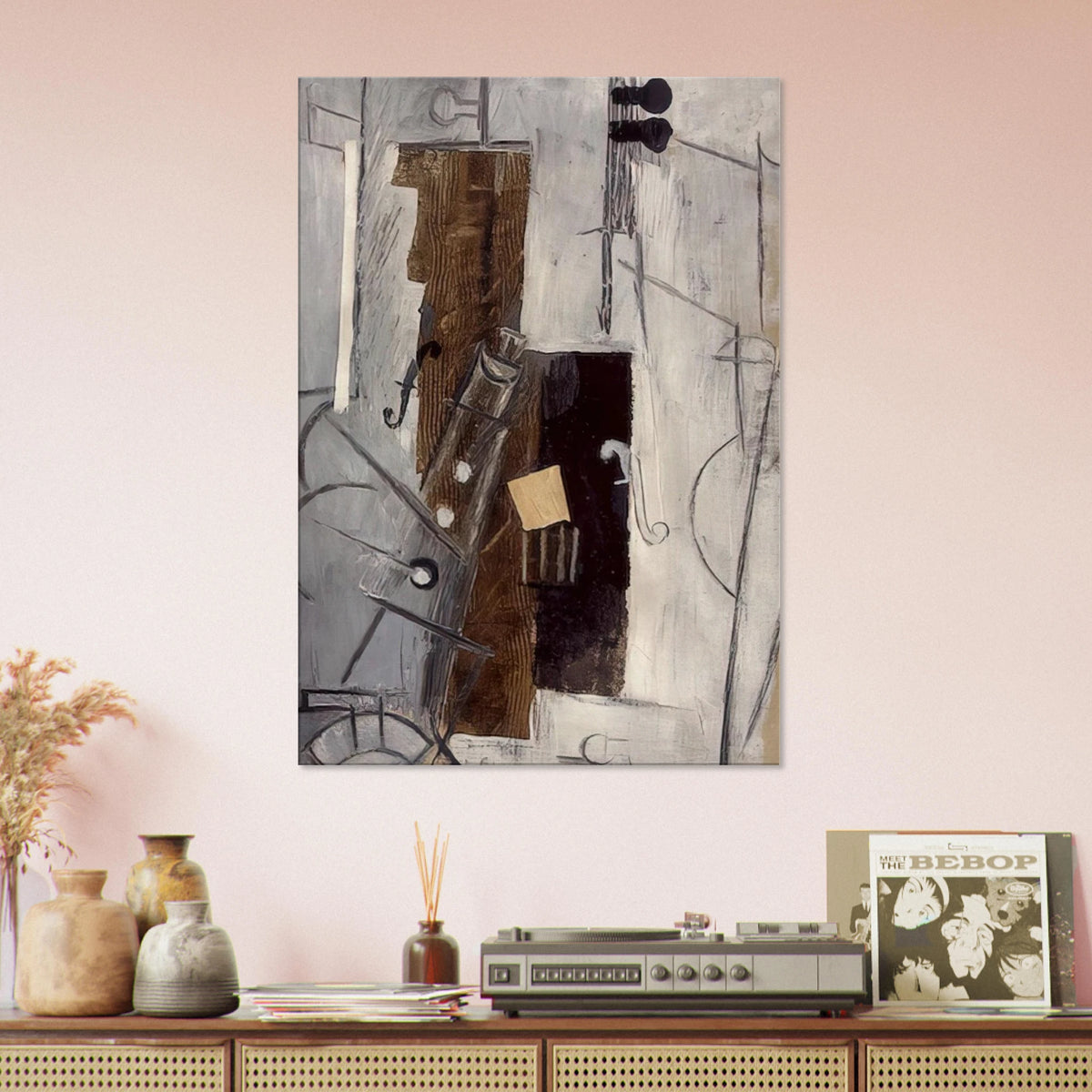 Clarinet and Violin - 1913 Canvas | Pablo Picasso Canvas | Pablo Picasso Shop