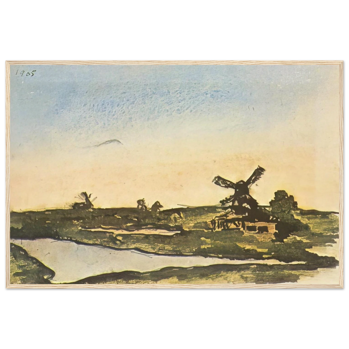 Dutch landscape with windmills Framed Poster | Pablo Picasso Framed Prints Wall Art | Pablo Picasso Shop