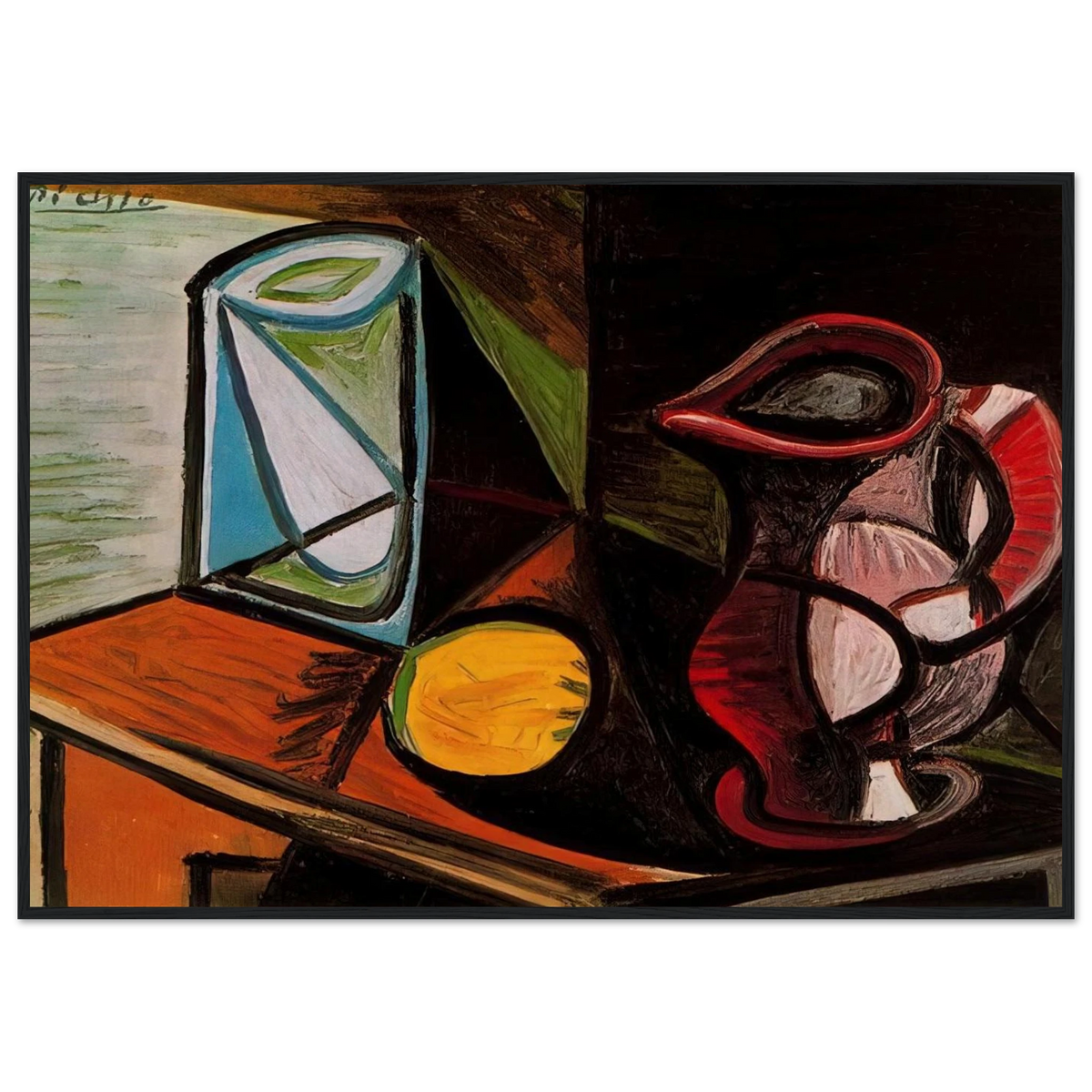Glass and pitcher Framed Poster | Pablo Picasso Framed Prints Wall Art | Pablo Picasso Shop