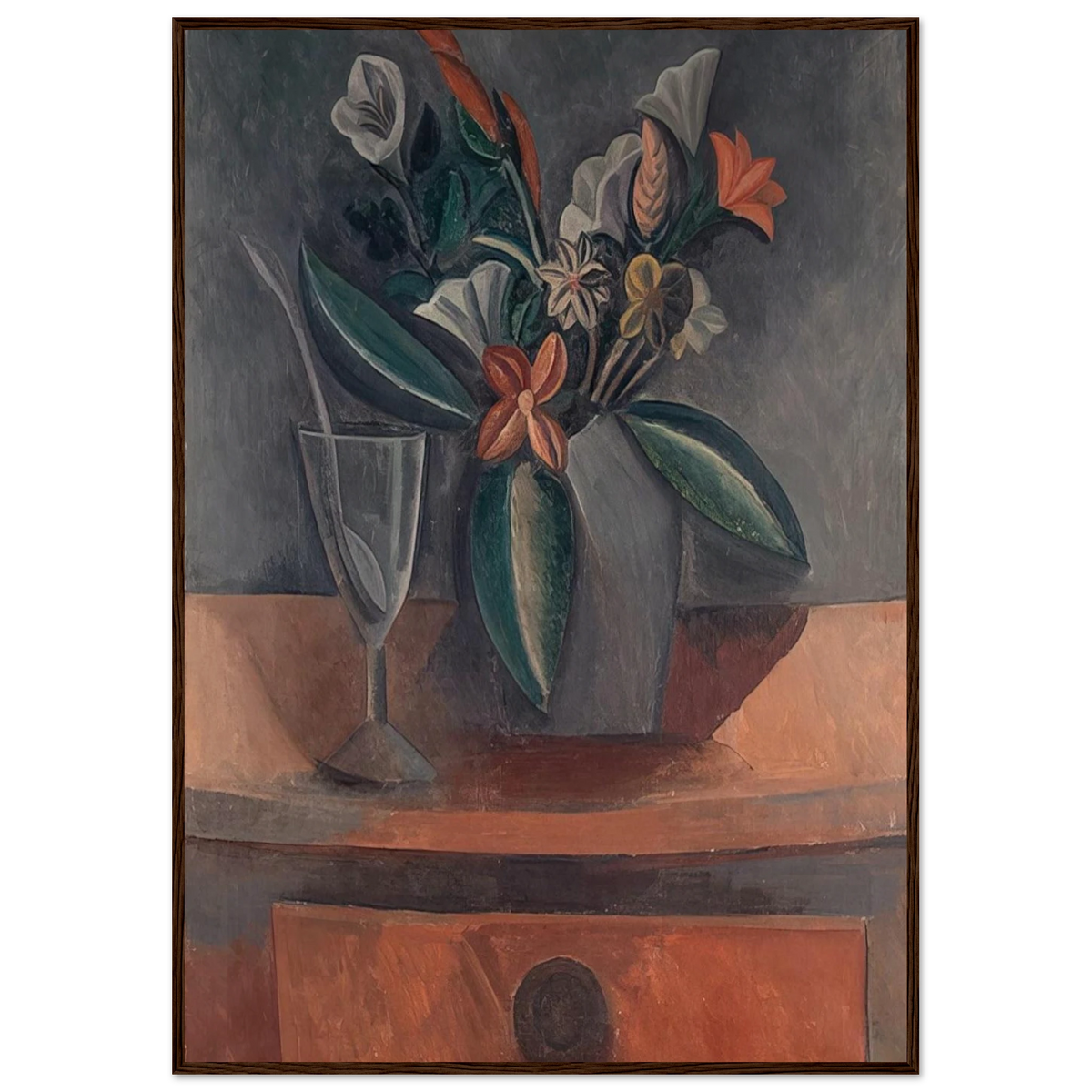 Flowers in a Grey Jar - 1908 Framed Poster | Pablo Picasso Framed Prints Wall Art | Pablo Picasso Shop