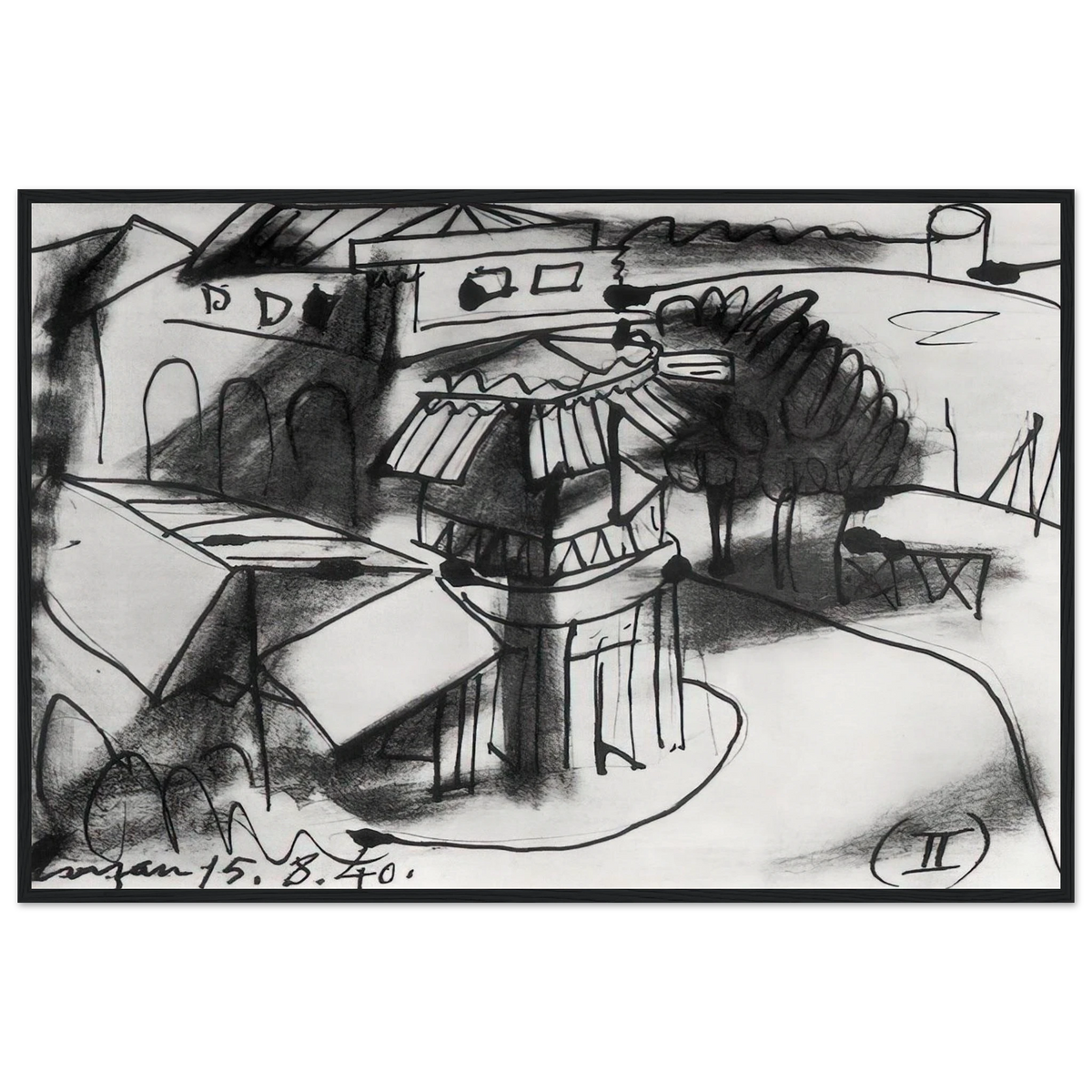 Café in Royan - 1940 Framed Poster | Pablo Picasso Framed Prints Wall Art | Pablo Picasso Shop