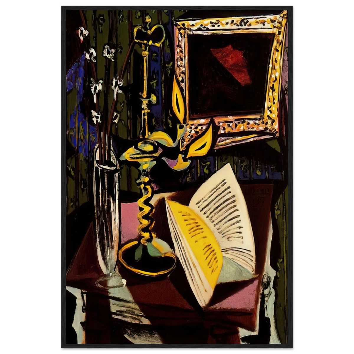 Still life with candlestick - 1937 Framed Poster | Pablo Picasso Framed Prints Wall Art | Pablo Picasso Shop