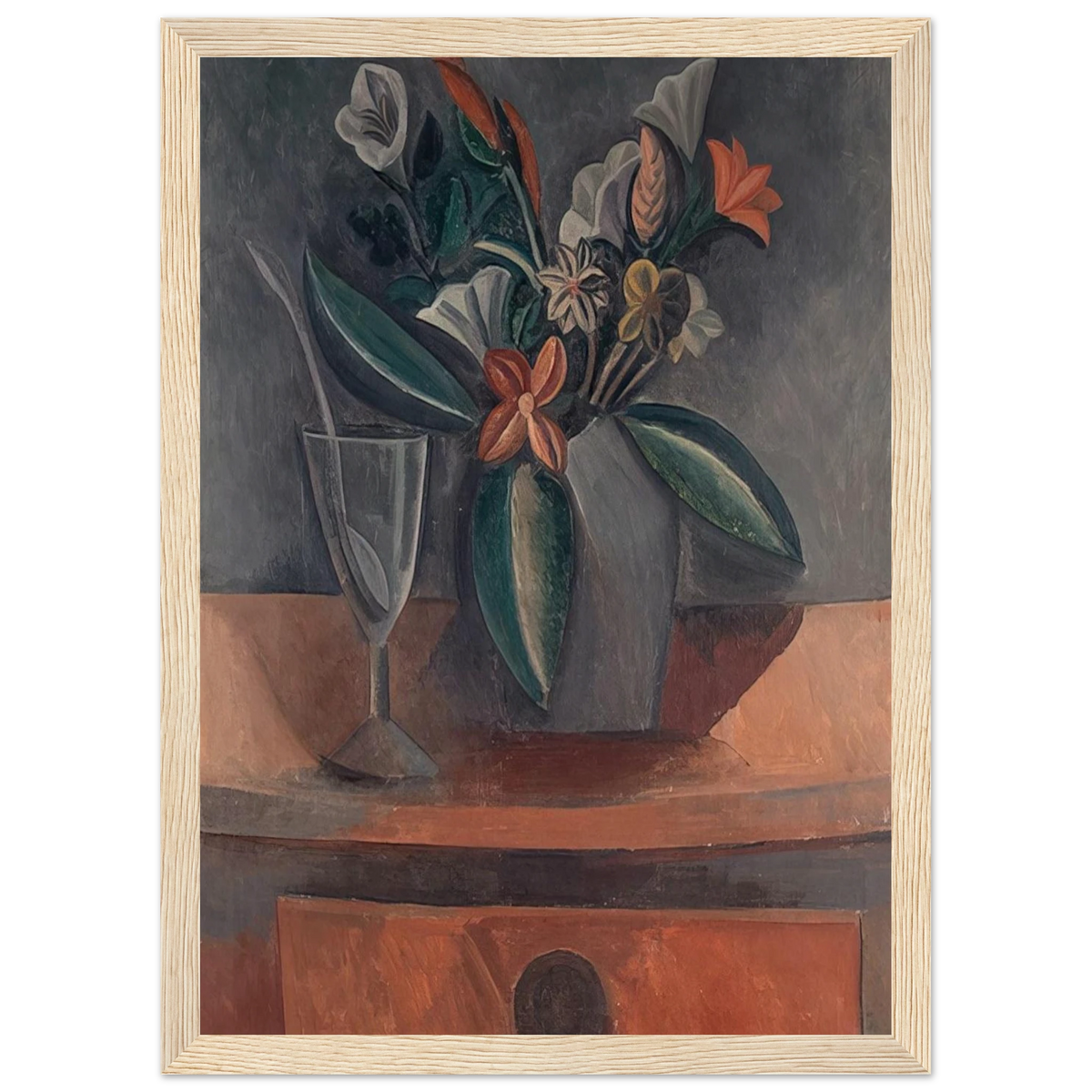 Flowers in a Grey Jar - 1908 Framed Poster | Pablo Picasso Framed Prints Wall Art | Pablo Picasso Shop
