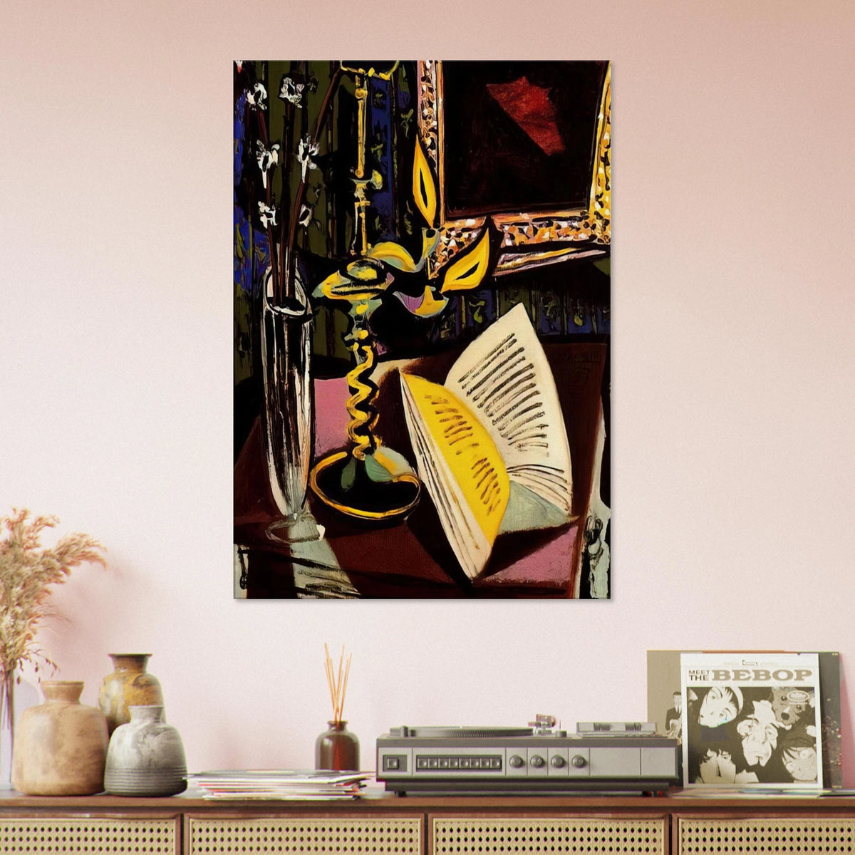 Still life with candlestick - 1937 Canvas | Pablo Picasso Canvas | Pablo Picasso Shop
