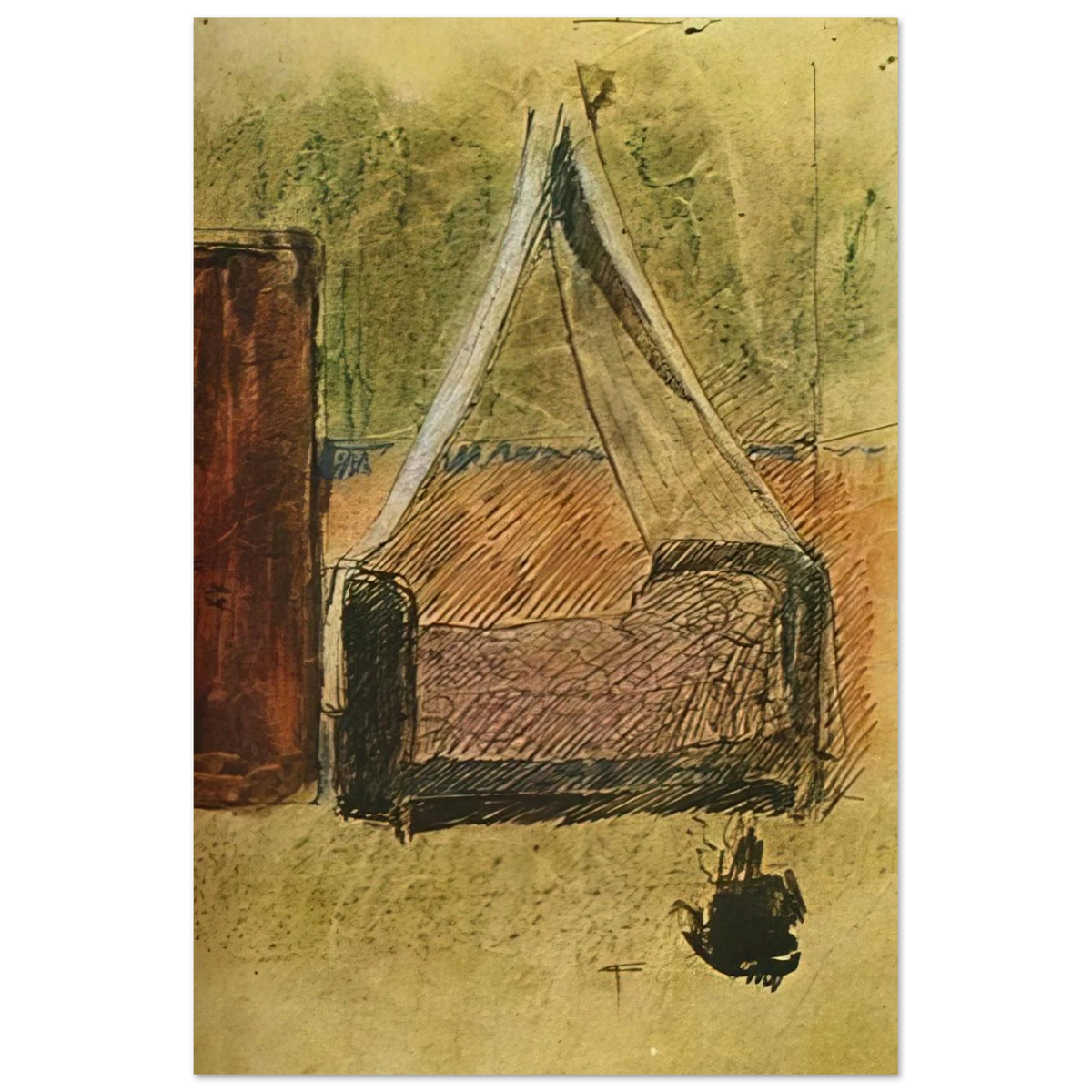 Bed with mosquito nets Poster | Pablo Picasso Poster | Pablo Picasso Shop