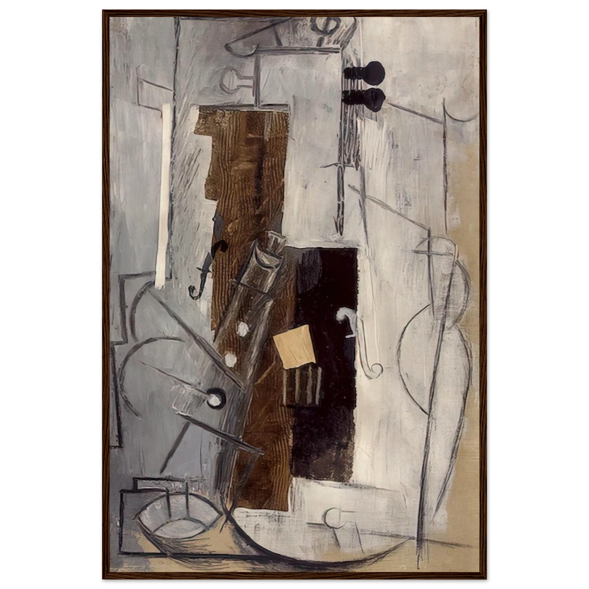 Clarinet and Violin - 1913 Framed Poster | Pablo Picasso Framed Prints Wall Art | Pablo Picasso Shop