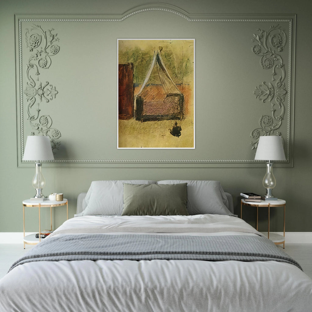 Bed with mosquito nets Framed Poster | Pablo Picasso Framed Prints Wall Art | Pablo Picasso Shop