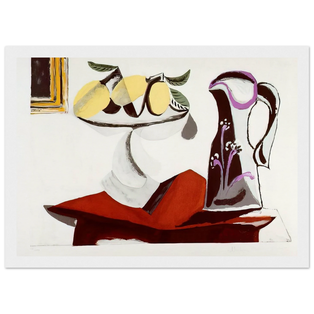 Still life with lemon and jug Framed Poster | Pablo Picasso Framed Prints Wall Art | Pablo Picasso Shop