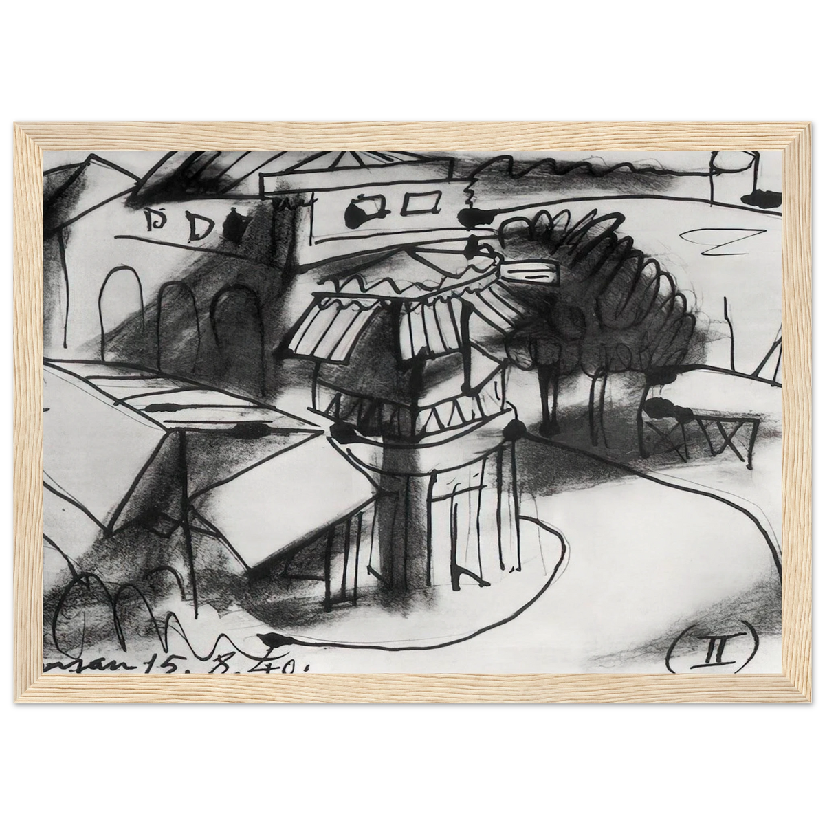 Café in Royan - 1940 Framed Poster | Pablo Picasso Framed Prints Wall Art | Pablo Picasso Shop