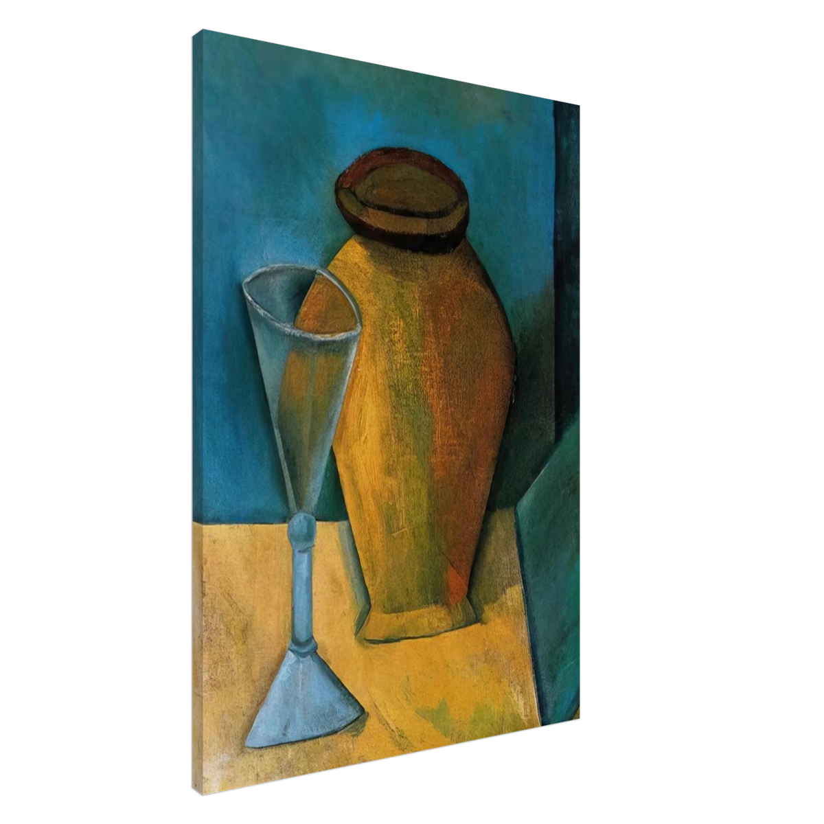 Pot, Glass and Book - 1908 Canvas | Pablo Picasso Canvas | Pablo Picasso Shop