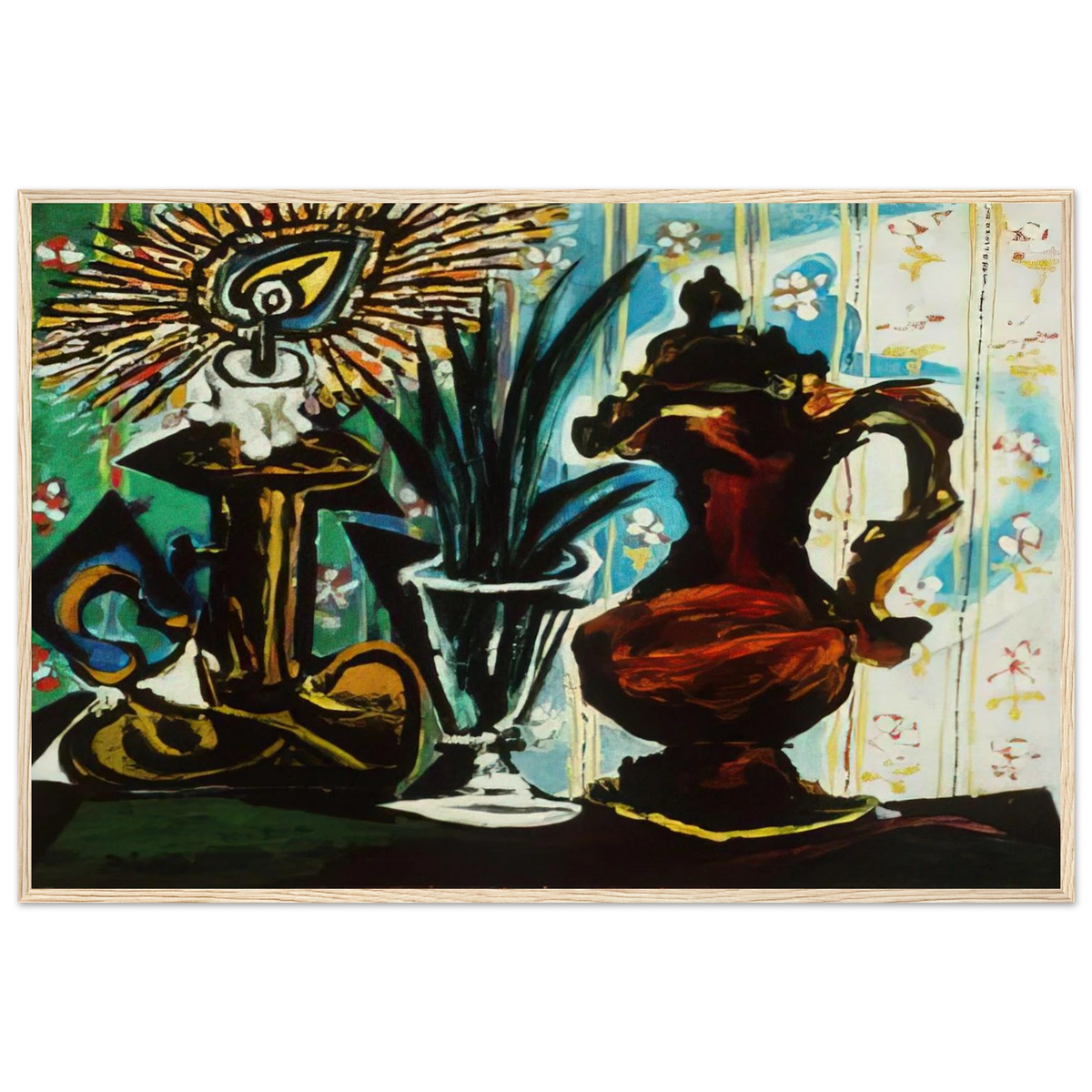 Still life with candle Framed Poster | Pablo Picasso Framed Prints Wall Art | Pablo Picasso Shop