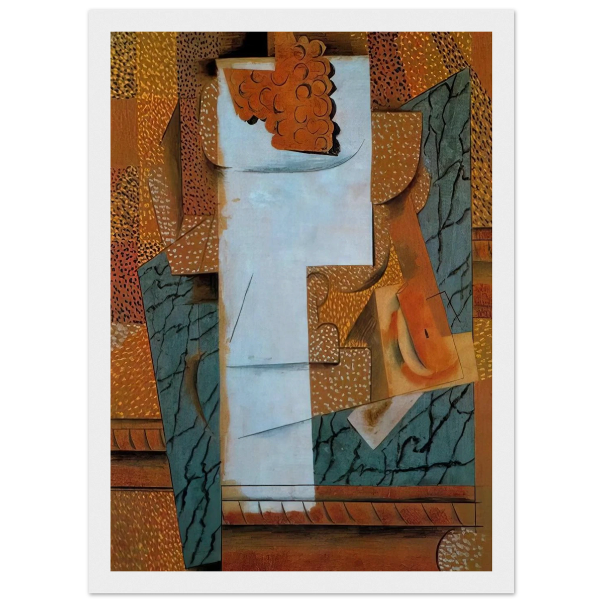 Fruit vase and bunch of grapes - 1914 Framed Poster | Pablo Picasso Framed Prints Wall Art | Pablo Picasso Shop