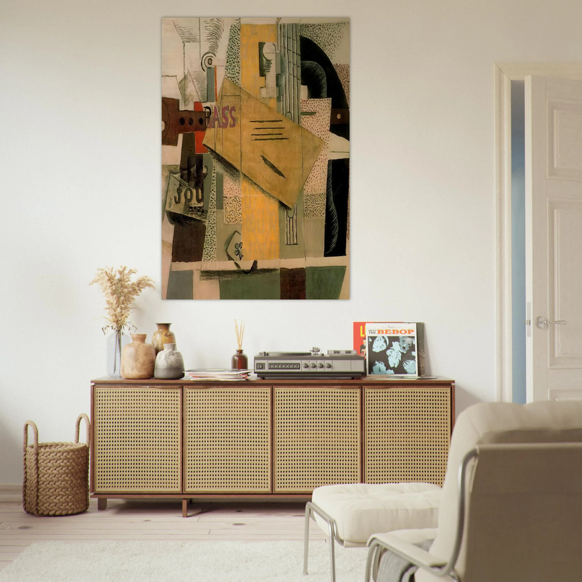 Clarinet, bottle of bass, newspaper, ace of clubs - 1913 Poster | Pablo Picasso Poster | Pablo Picasso Shop