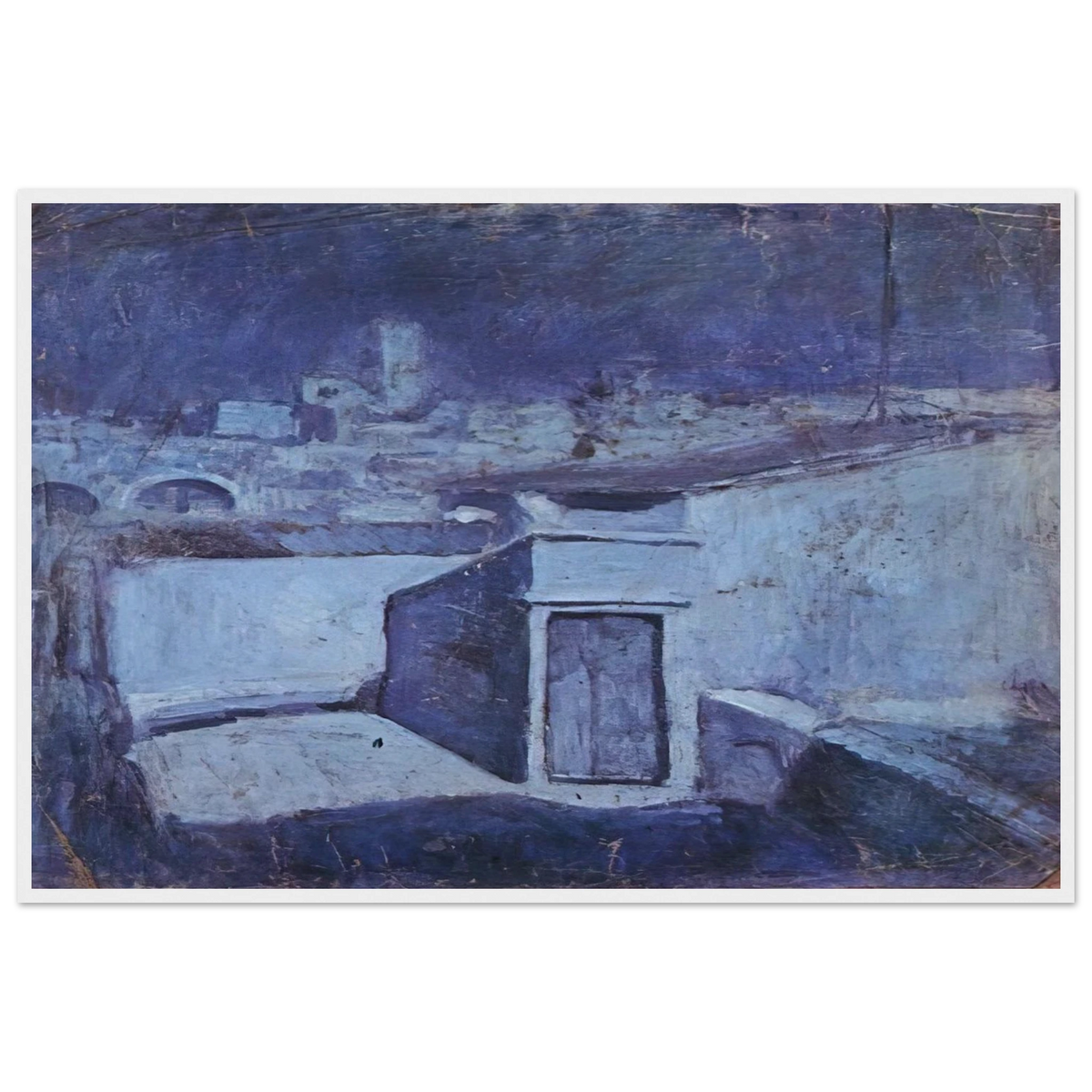 The roofs of Barcelona in the moonlight Framed Poster | Pablo Picasso Framed Prints Wall Art | Pablo Picasso Shop