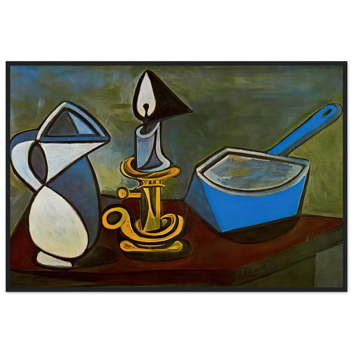 Jug, candle and enamel pan - 1945 Framed Poster | Pablo Picasso Framed Prints Wall Art | Pablo Picasso Shop