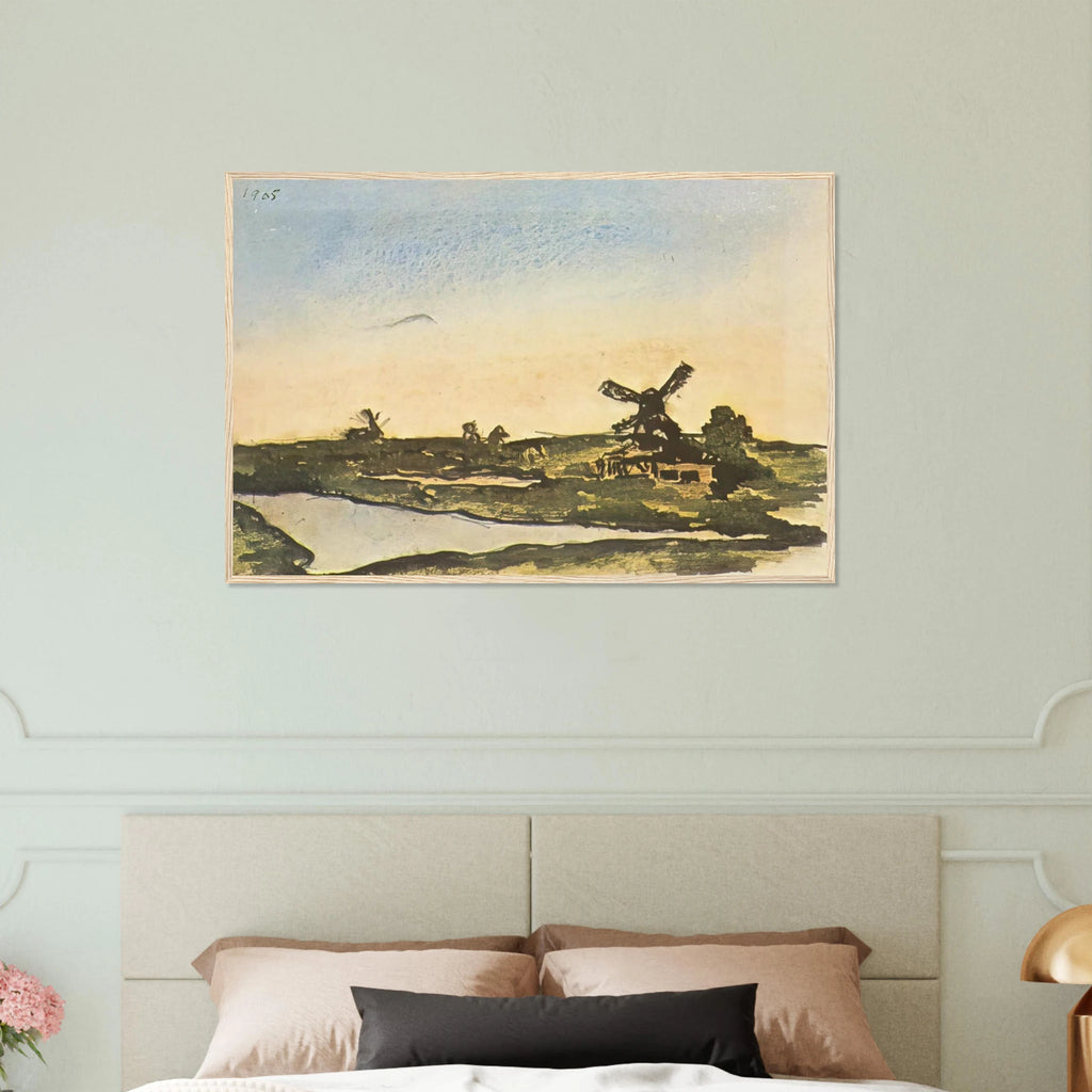 Dutch landscape with windmills Framed Poster | Pablo Picasso Framed Prints Wall Art | Pablo Picasso Shop