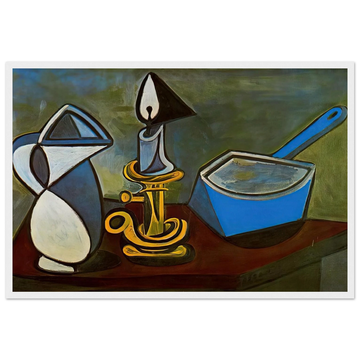 Jug, candle and enamel pan - 1945 Framed Poster | Pablo Picasso Framed Prints Wall Art | Pablo Picasso Shop