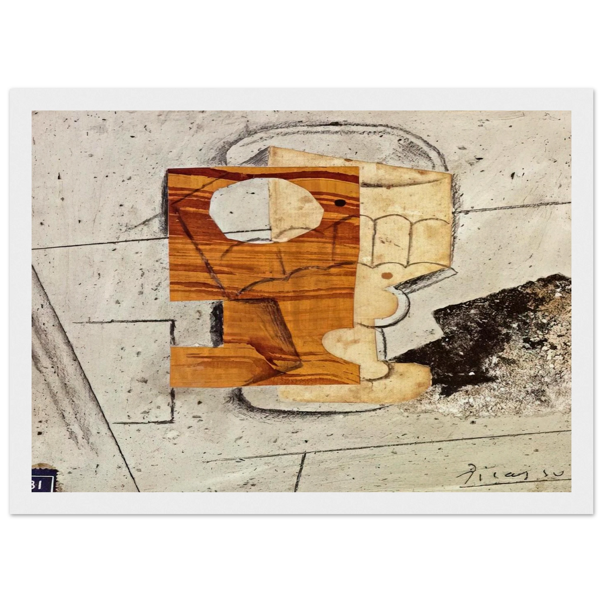 Glass on a Table - 1914 Framed Poster | Pablo Picasso Framed Prints Wall Art | Pablo Picasso Shop