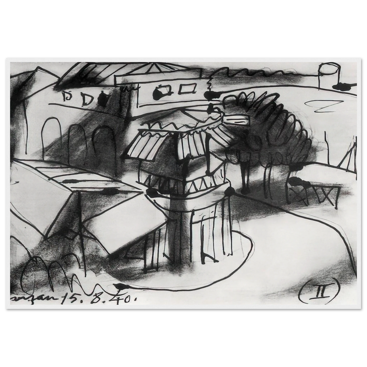 Café in Royan - 1940 Framed Poster | Pablo Picasso Framed Prints Wall Art | Pablo Picasso Shop