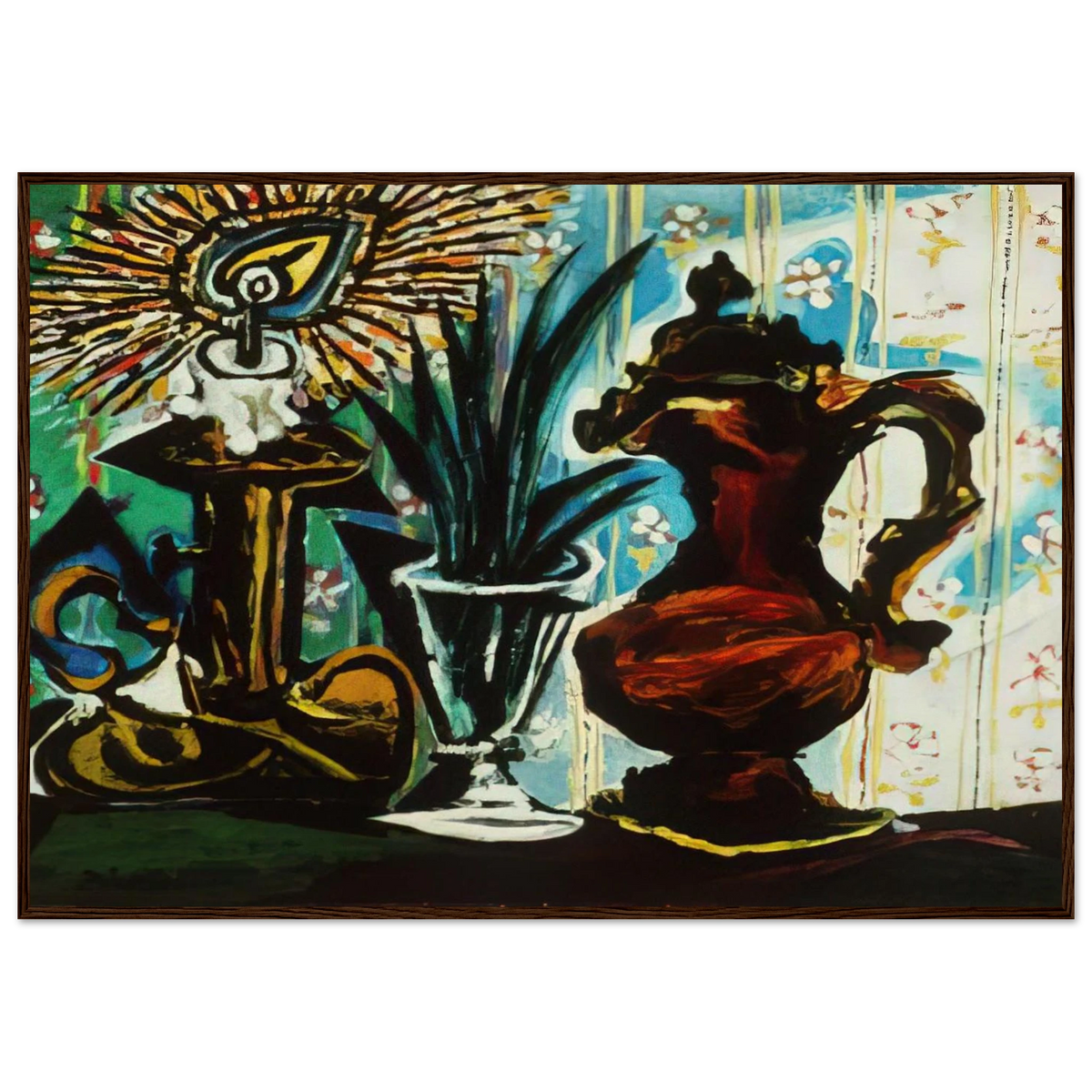 Still life with candle Framed Poster | Pablo Picasso Framed Prints Wall Art | Pablo Picasso Shop