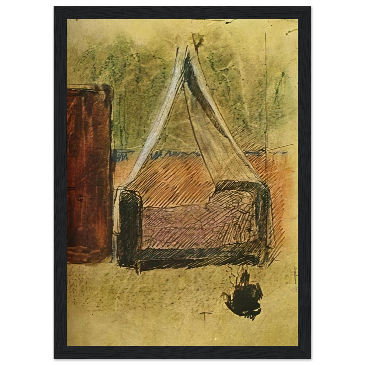 Bed with mosquito nets Framed Poster | Pablo Picasso Framed Prints Wall Art | Pablo Picasso Shop