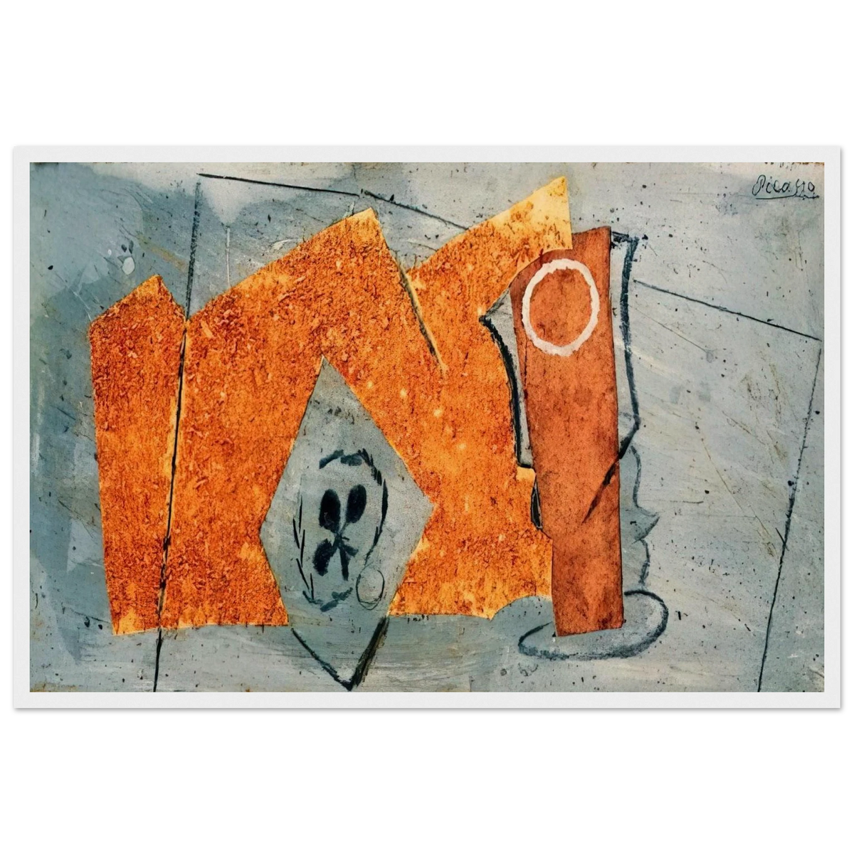 Playing Card and Glass - 1914 Framed Poster | Pablo Picasso Framed Prints Wall Art | Pablo Picasso Shop