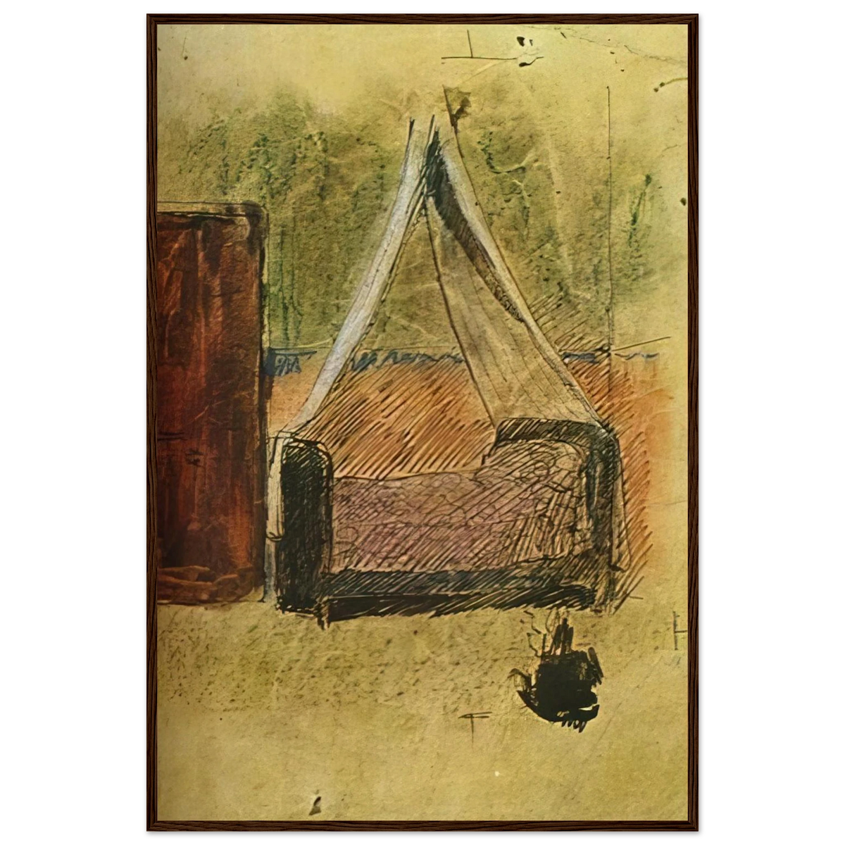 Bed with mosquito nets Framed Poster | Pablo Picasso Framed Prints Wall Art | Pablo Picasso Shop