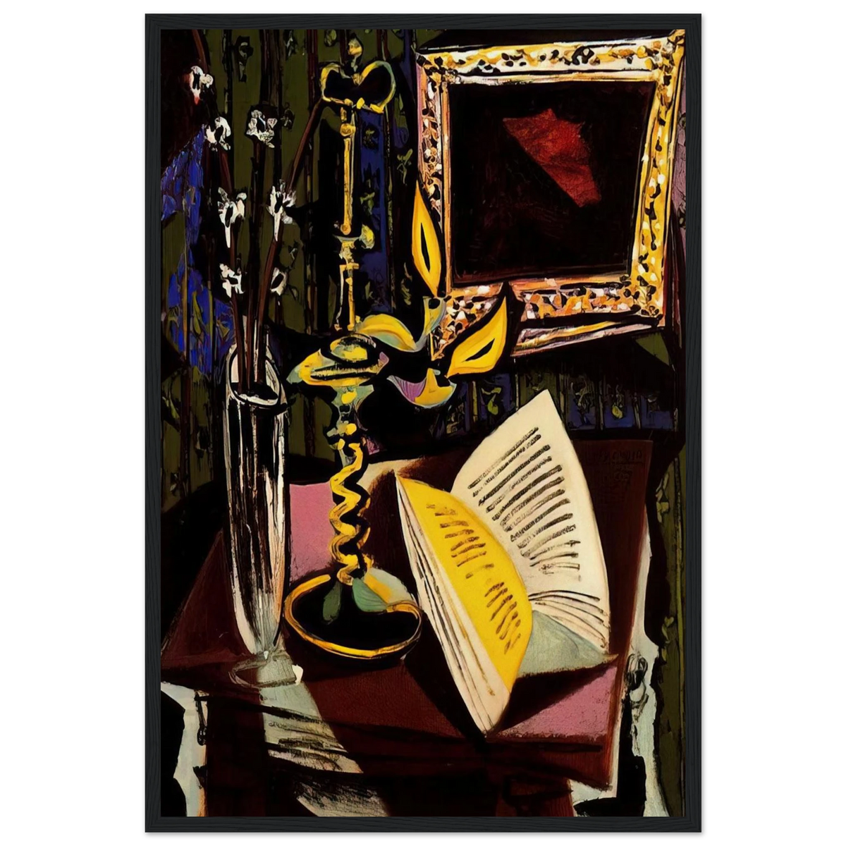 Still life with candlestick - 1937 Framed Poster | Pablo Picasso Framed Prints Wall Art | Pablo Picasso Shop