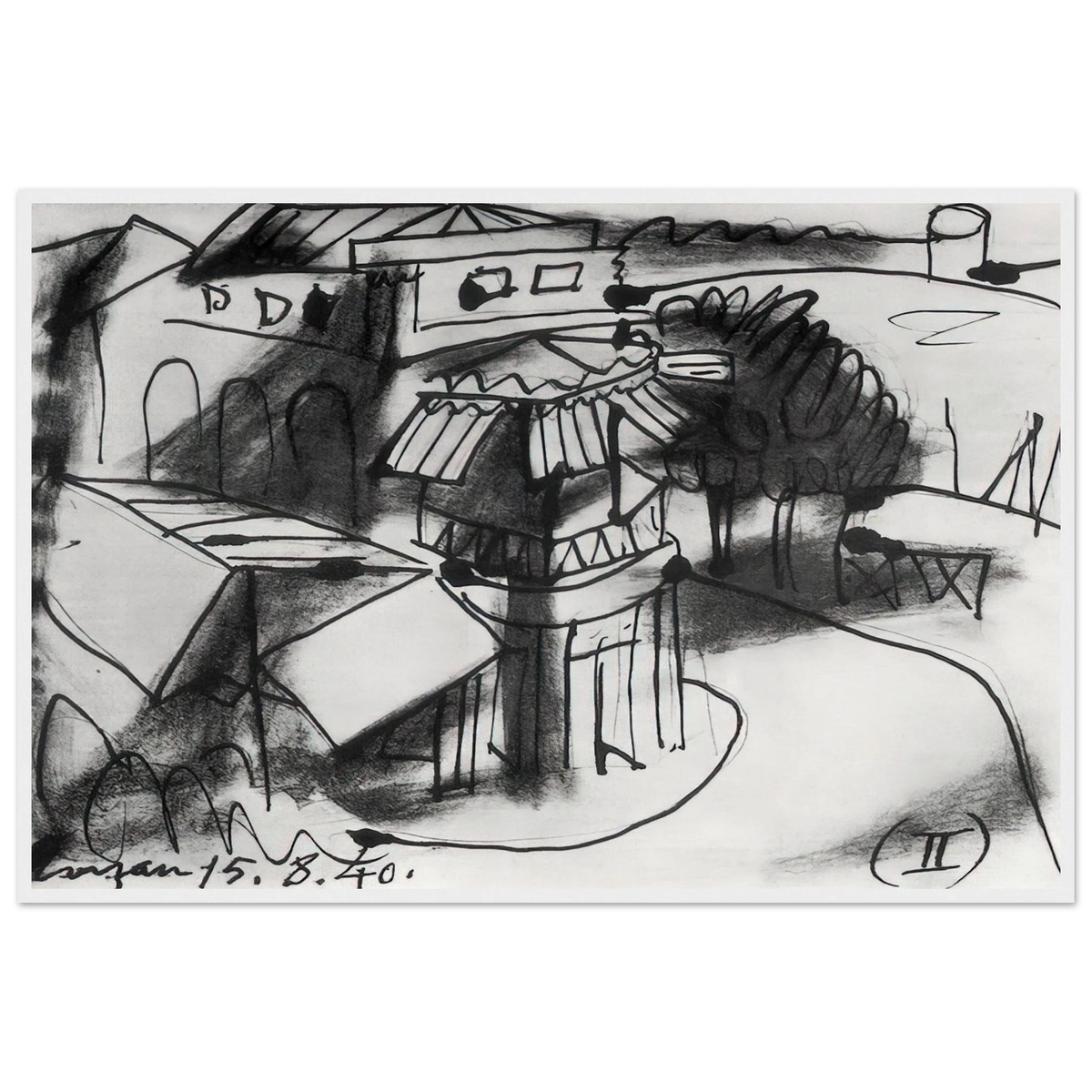 Café in Royan - 1940 Framed Poster | Pablo Picasso Framed Prints Wall Art | Pablo Picasso Shop