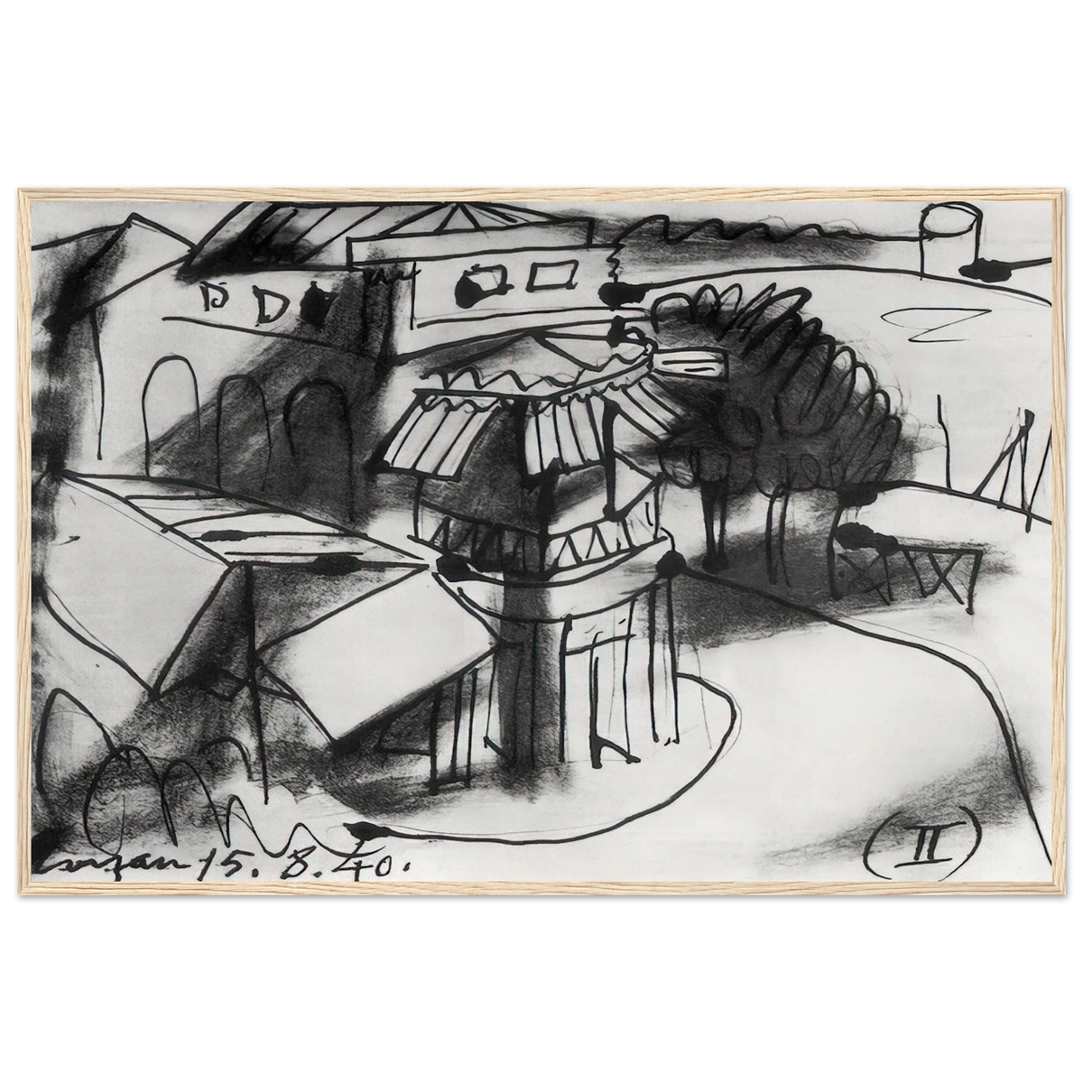 Café in Royan - 1940 Framed Poster | Pablo Picasso Framed Prints Wall Art | Pablo Picasso Shop