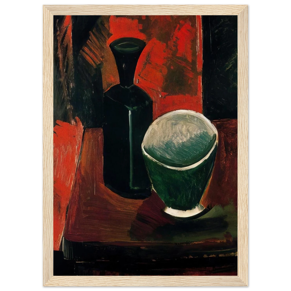 Green Pan and Black Bottle - 1908 Framed Poster | Pablo Picasso Framed Prints Wall Art | Pablo Picasso Shop
