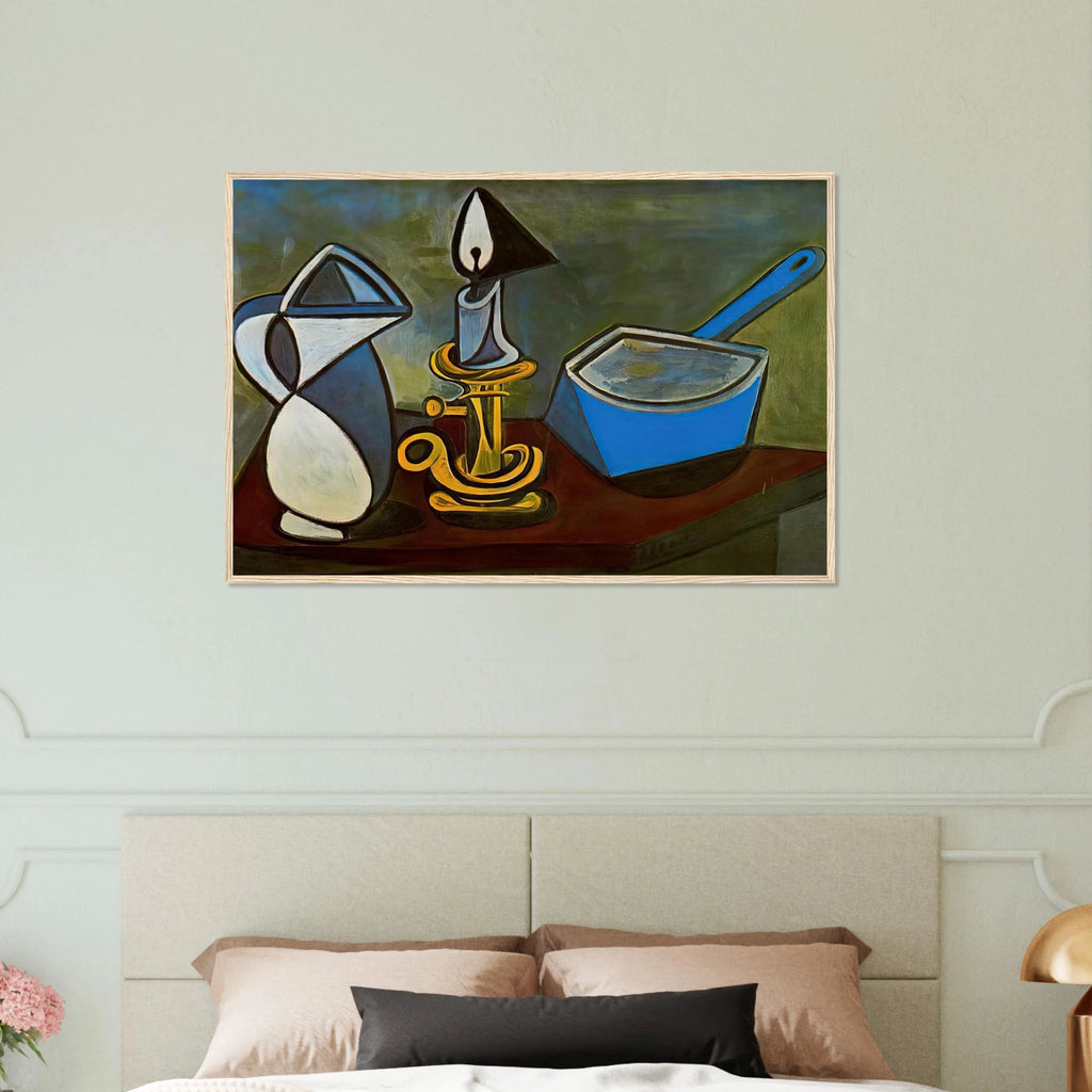 Jug, candle and enamel pan - 1945 Framed Poster | Pablo Picasso Framed Prints Wall Art | Pablo Picasso Shop