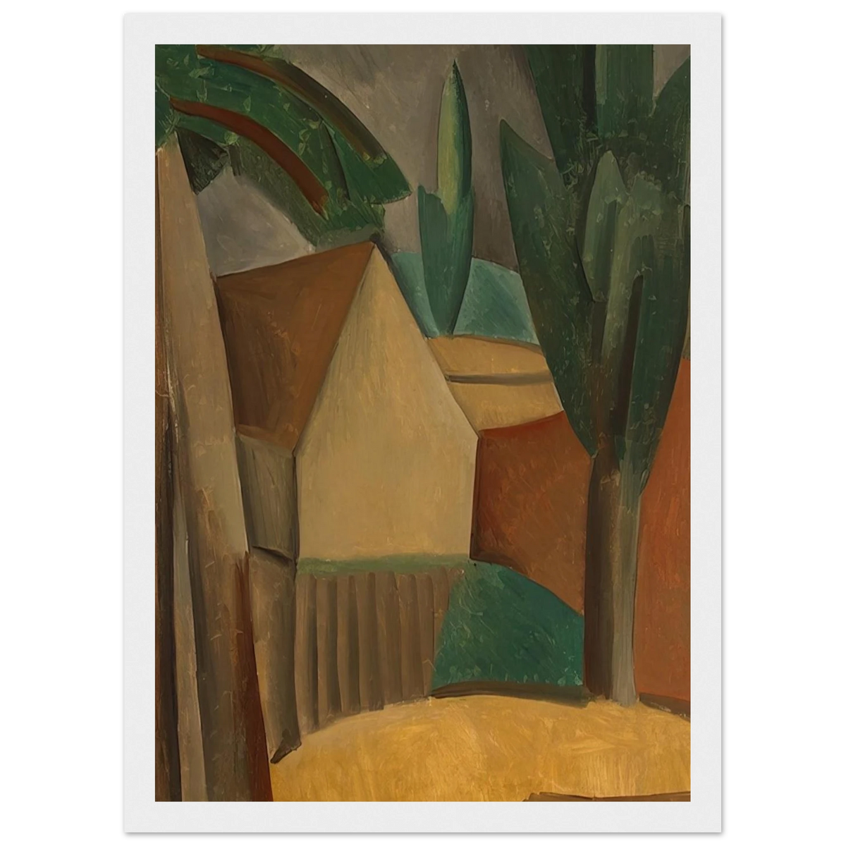 House in a Garden - 1908 Framed Poster | Pablo Picasso Framed Prints Wall Art | Pablo Picasso Shop