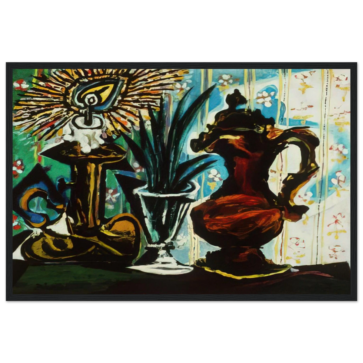 Still life with candle Framed Poster | Pablo Picasso Framed Prints Wall Art | Pablo Picasso Shop