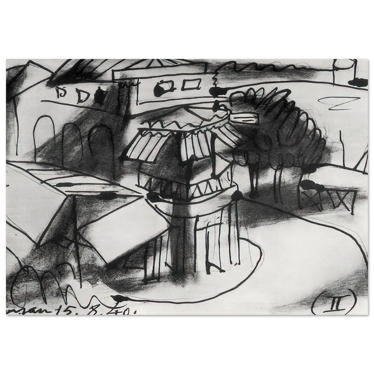 Café in Royan - 1940 Poster | Pablo Picasso Poster | Pablo Picasso Shop