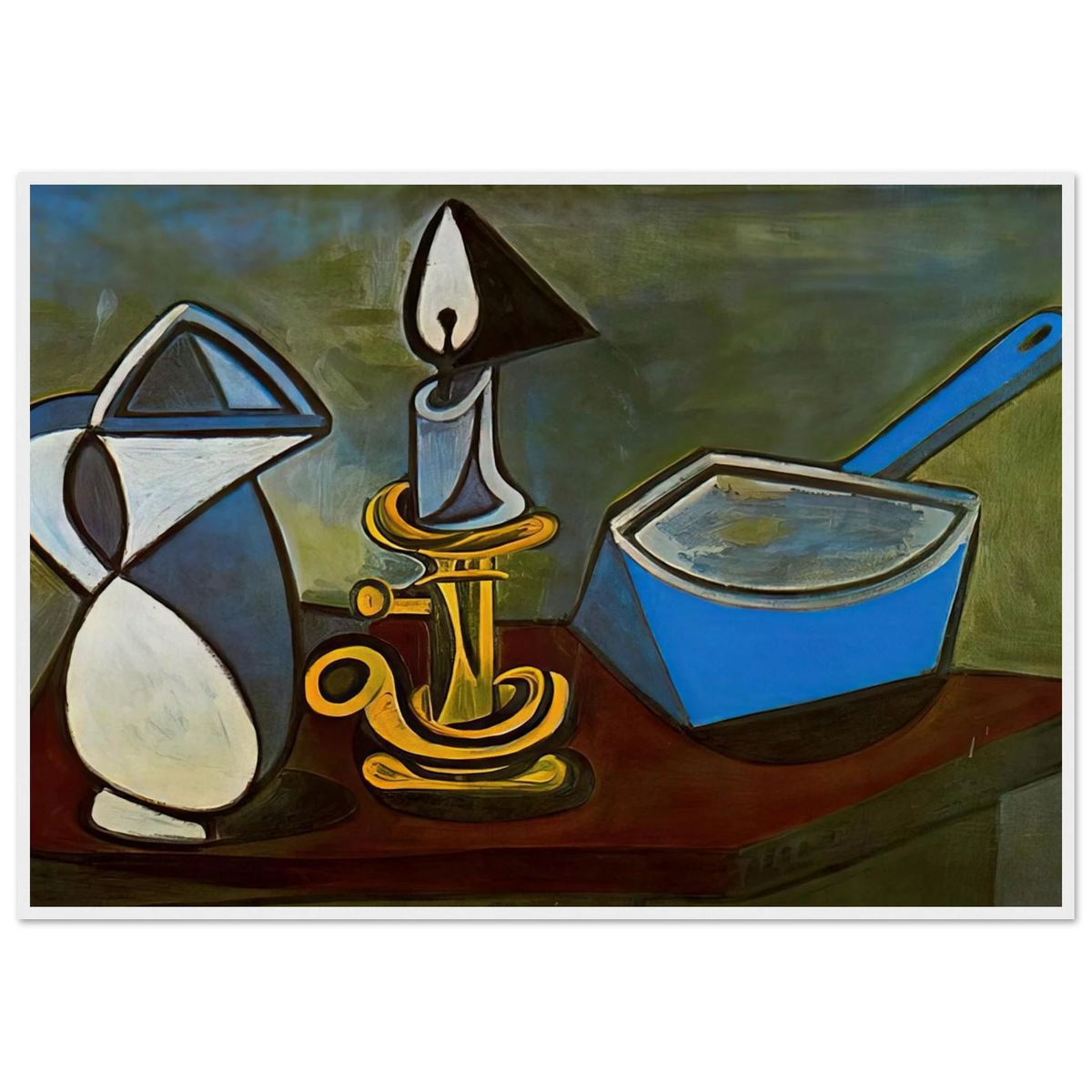 Jug, candle and enamel pan - 1945 Framed Poster | Pablo Picasso Framed Prints Wall Art | Pablo Picasso Shop