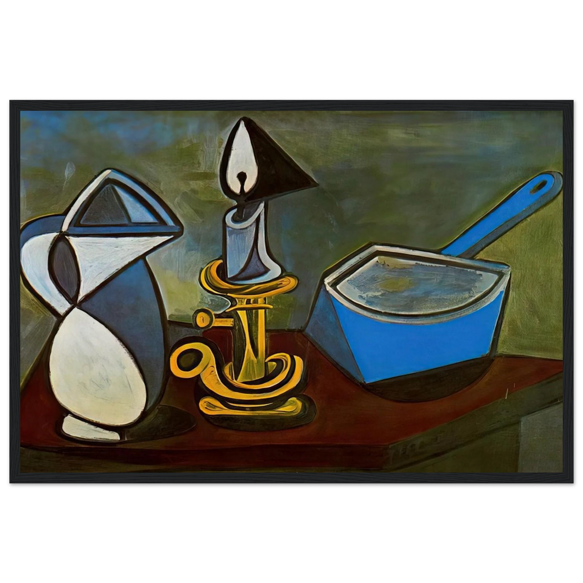 Jug, candle and enamel pan - 1945 Framed Poster | Pablo Picasso Framed Prints Wall Art | Pablo Picasso Shop