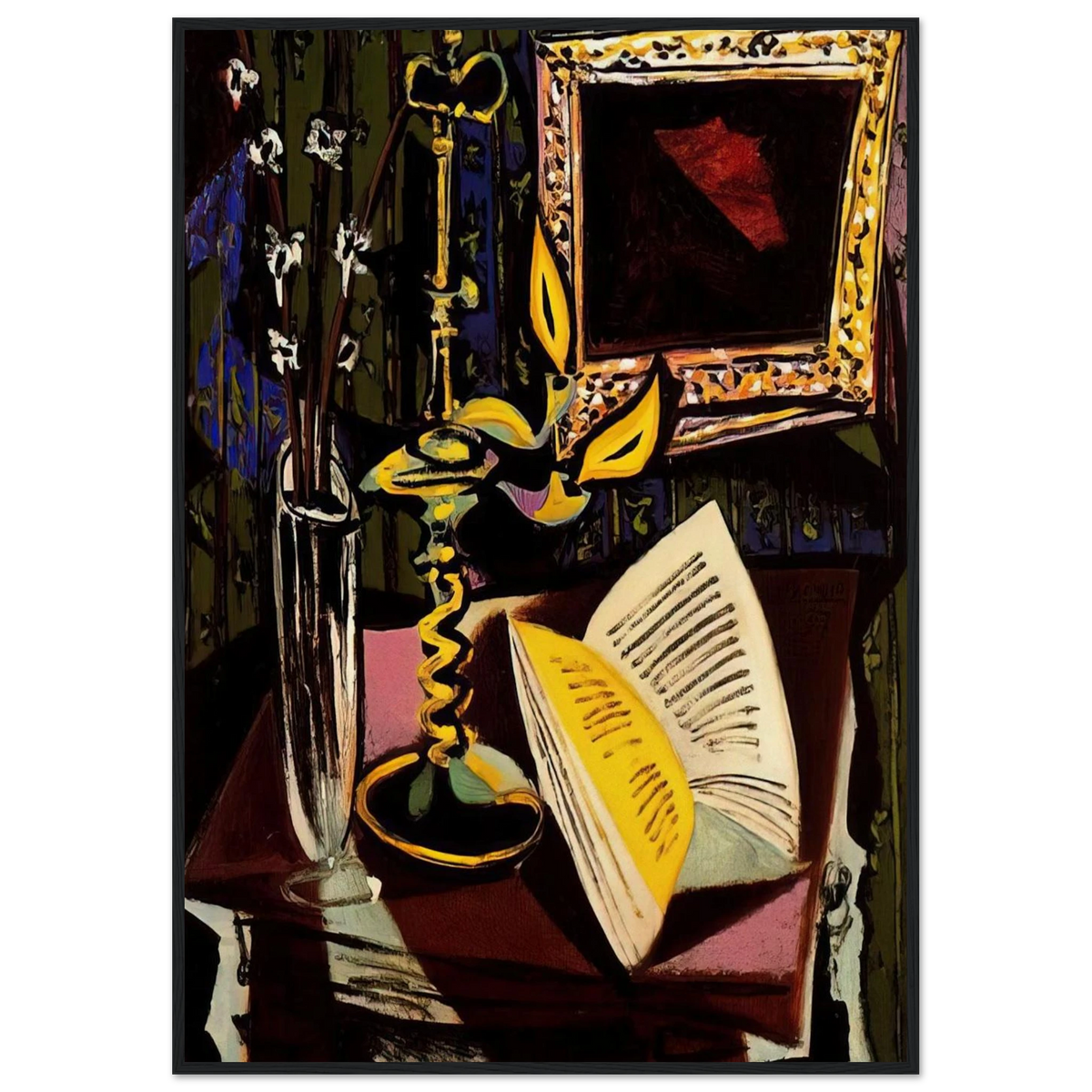 Still life with candlestick - 1937 Framed Poster | Pablo Picasso Framed Prints Wall Art | Pablo Picasso Shop