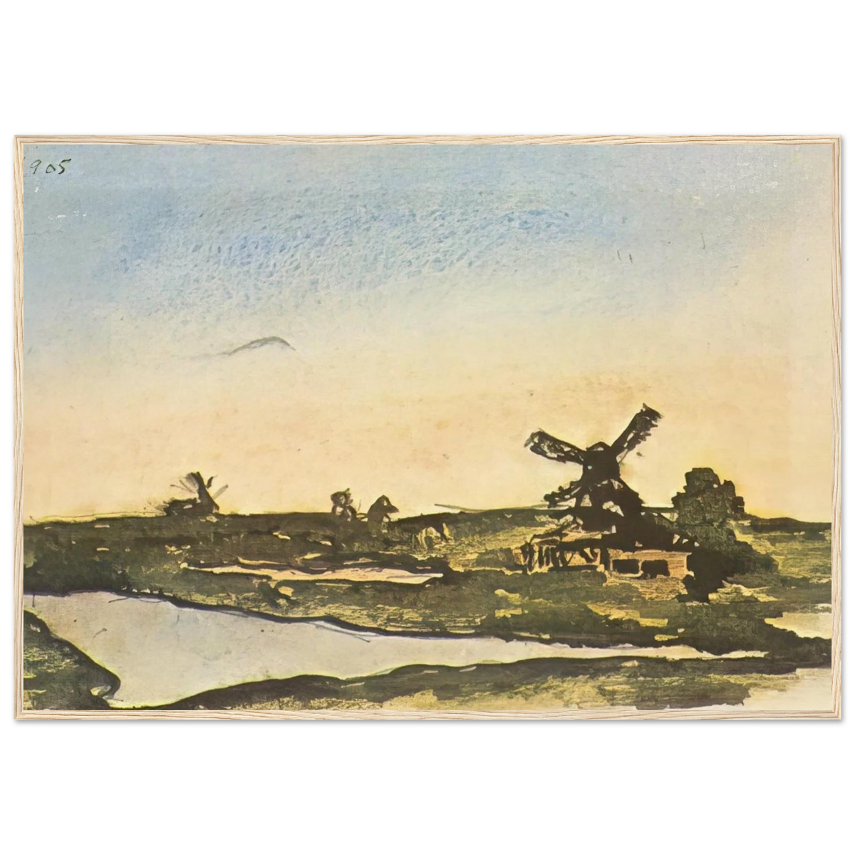 Dutch landscape with windmills Framed Poster | Pablo Picasso Framed Prints Wall Art | Pablo Picasso Shop